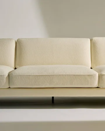 Flaneur soffa 3-sits - Bouclé-matt svart - GUBI