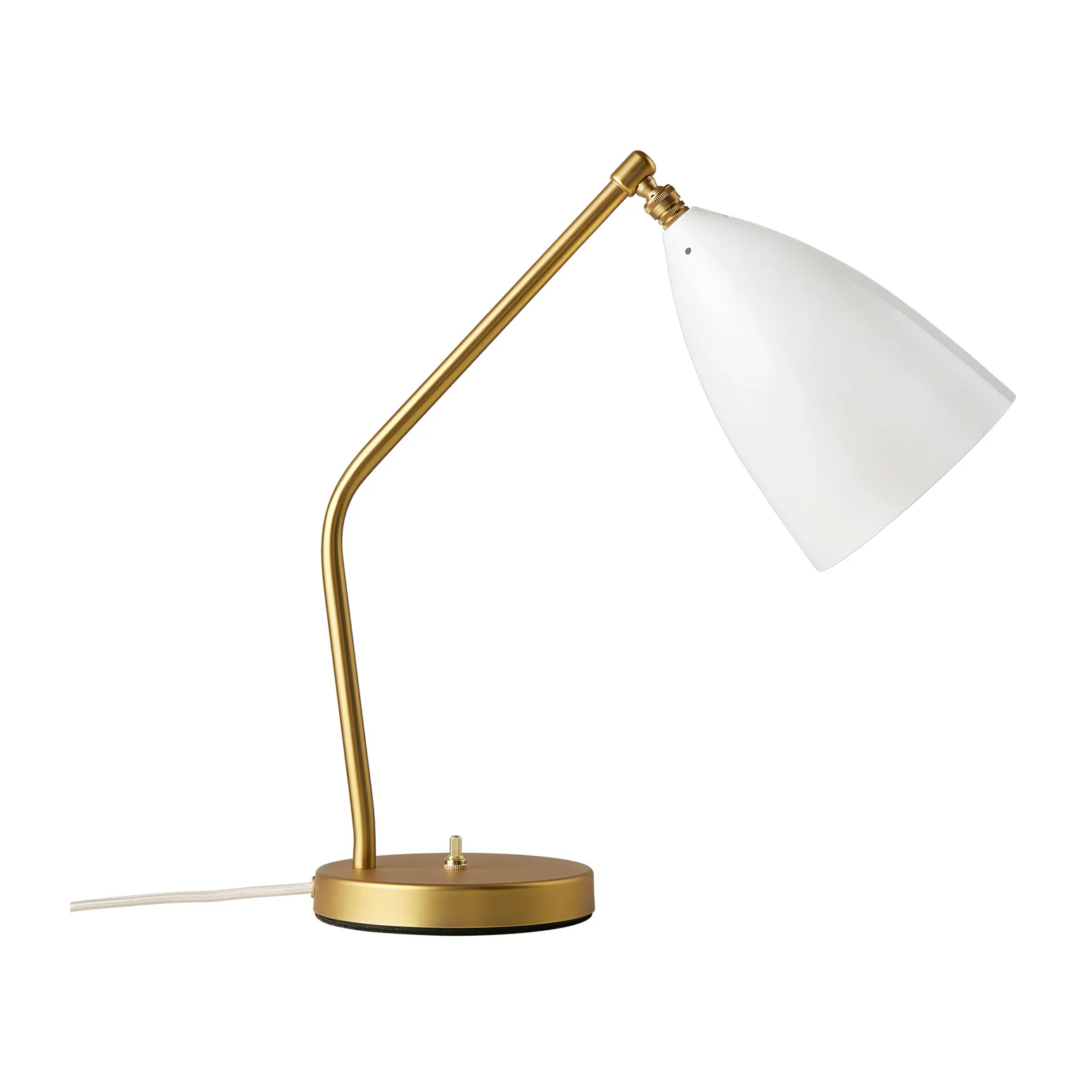 Gräshoppa bordslampa blank, Alabaster white-brass GUBI