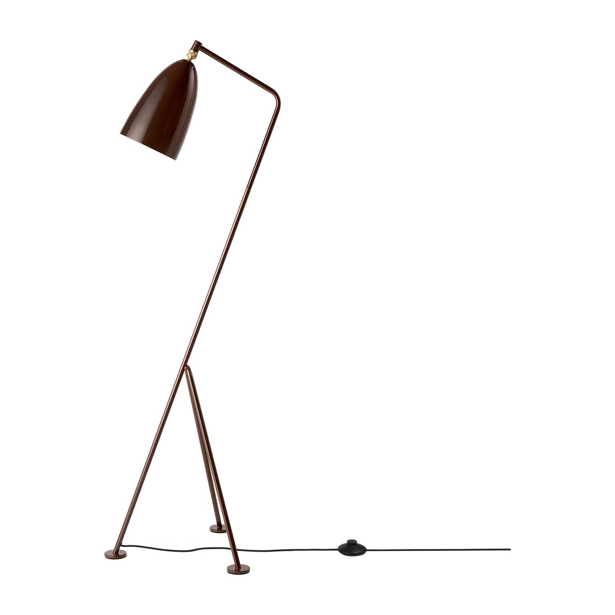 GUBI Gräshoppa golvlampa blank Walnut brown | Skandinavisk Design | Golvlampor | Brun