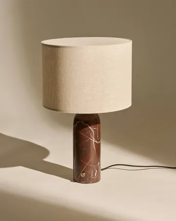 Gravity L bordslampa - Maroon marble-canvas - GUBI