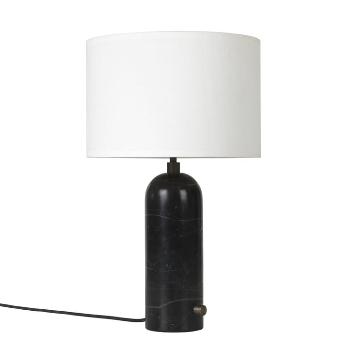 Gravity S bordslampa - black marble + vit skärm - GUBI