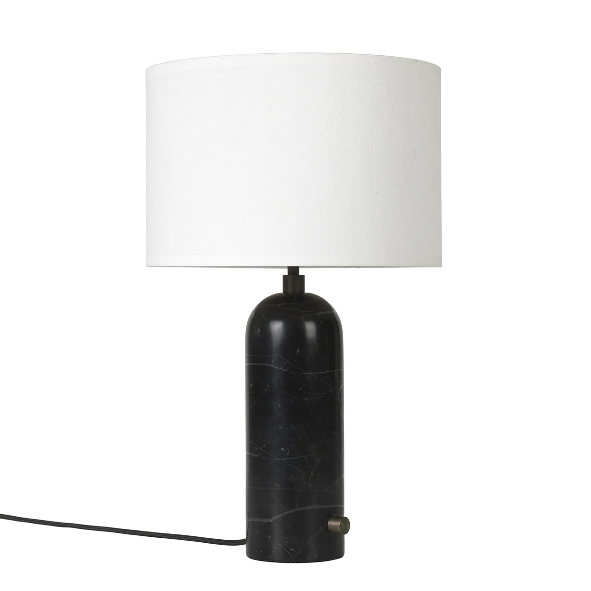 GUBI Gravity S bordslampa black marble + vit skärm | Skandinavisk Design | Bordslampor | Svart