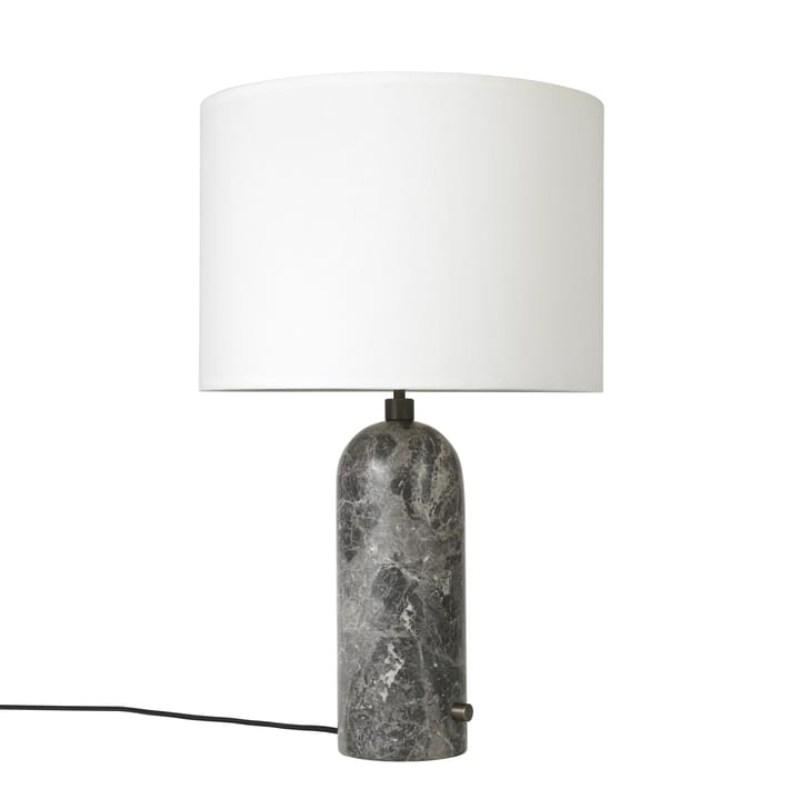 Gravity S bordslampa - grey marble + vit skärm - GUBI