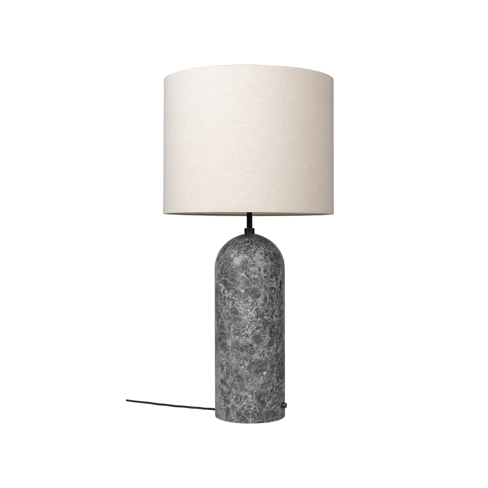 GUBI Gravity XL golvlampa grå marmor/canvas, low | Skandinavisk Design | Golvlampor | Grå