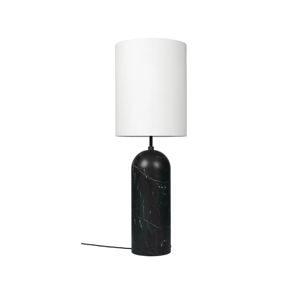 GUBI Gravity XL golvlampa svart marmor/vit, high