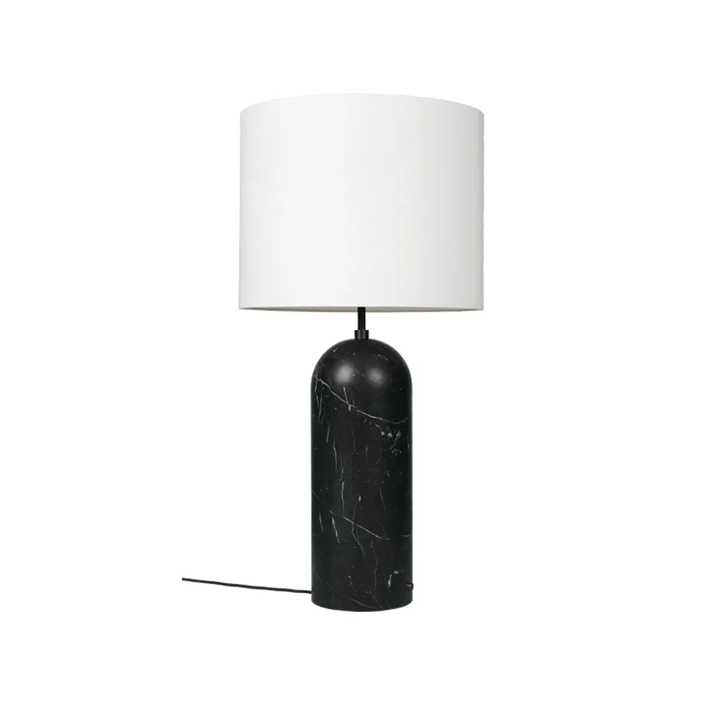 GUBI Gravity XL golvlampa svart marmor/vit, low