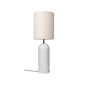Gravity XL golvlampa - vit marmor/canvas, high - GUBI