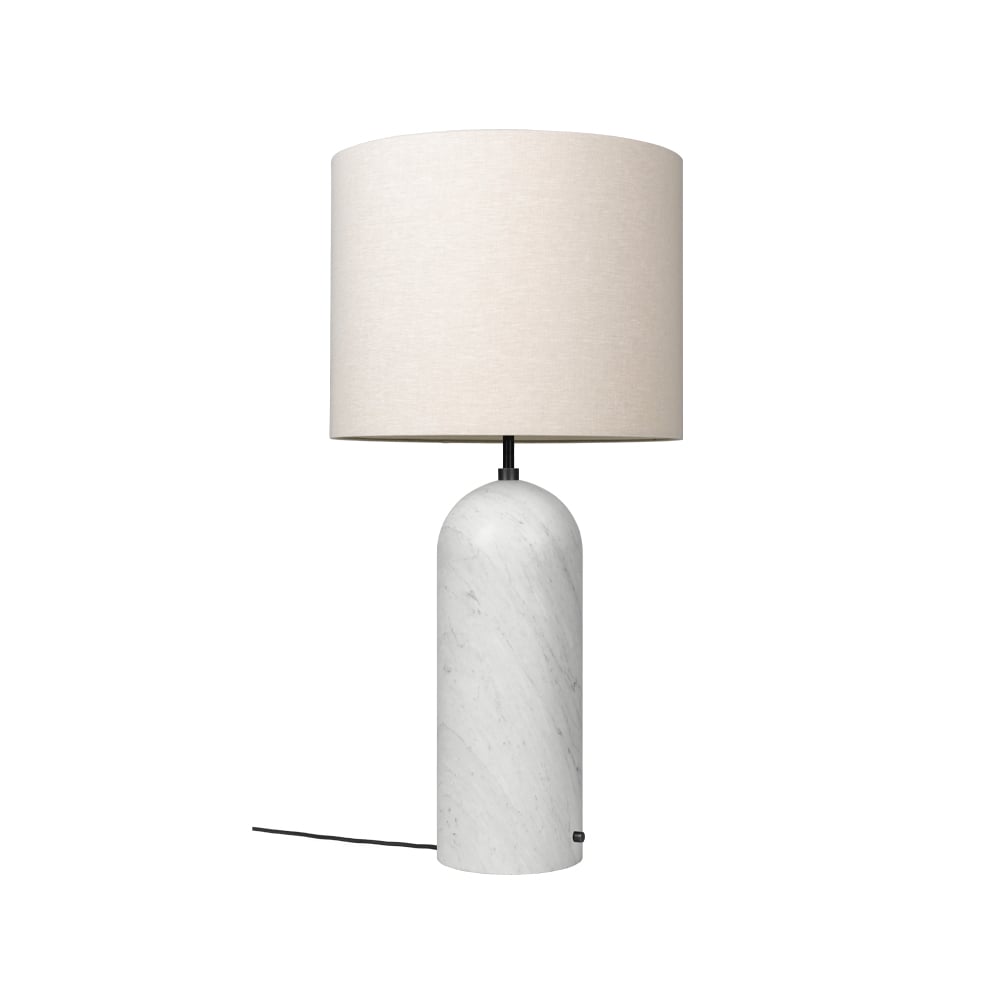GUBI Gravity XL golvlampa vit marmor/canvas, low | Skandinavisk Design | Golvlampor | Vit