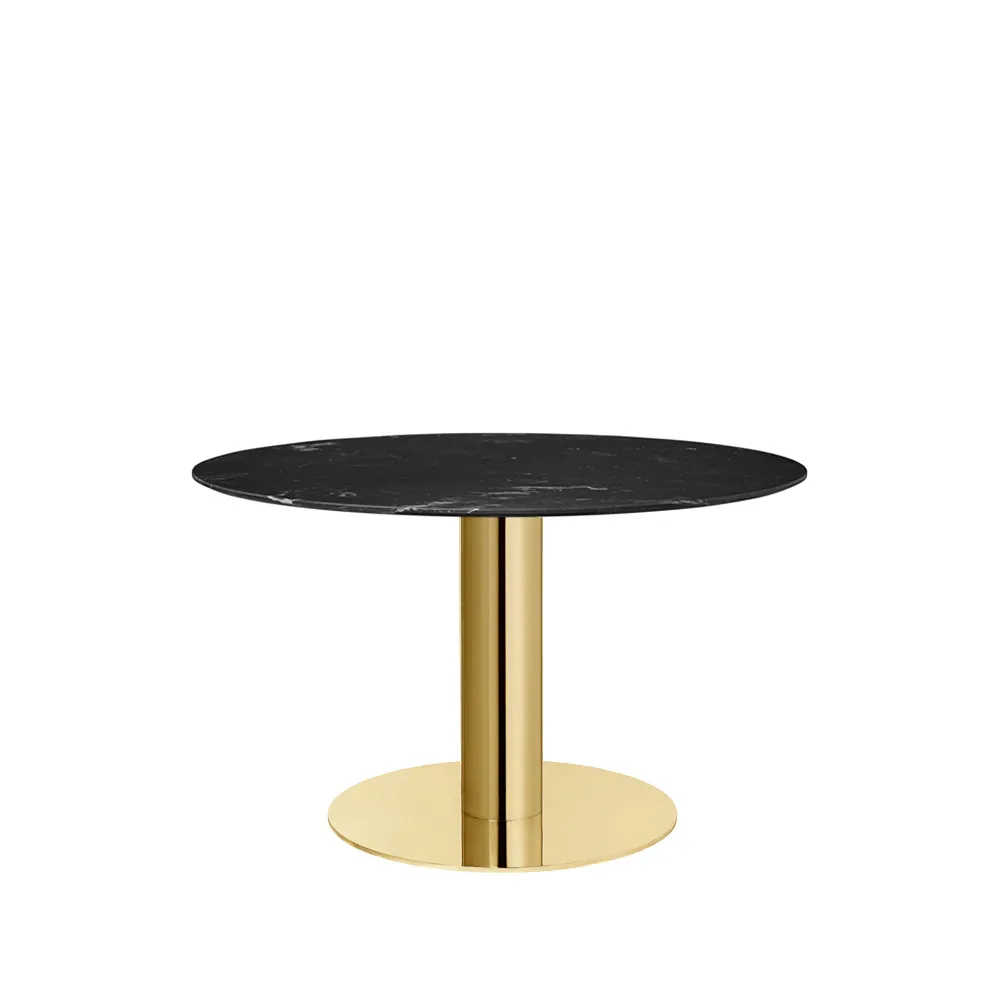 GUBI Gubi 2.0 matbord marble black, ø110, mässingsstativ