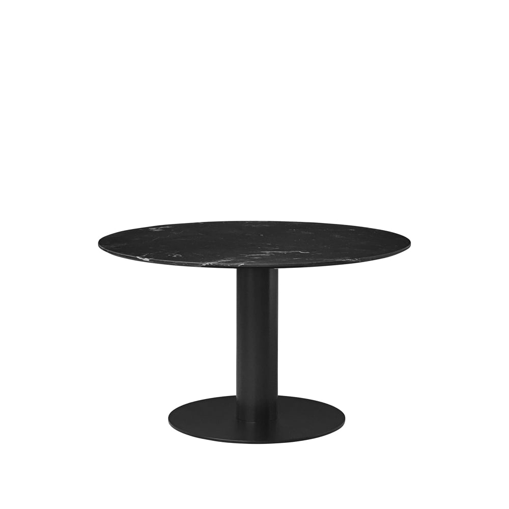 Gubi 2.0 matbord marble black, ø110, svart stativ | Skandinavisk Design | Matbord | Svart