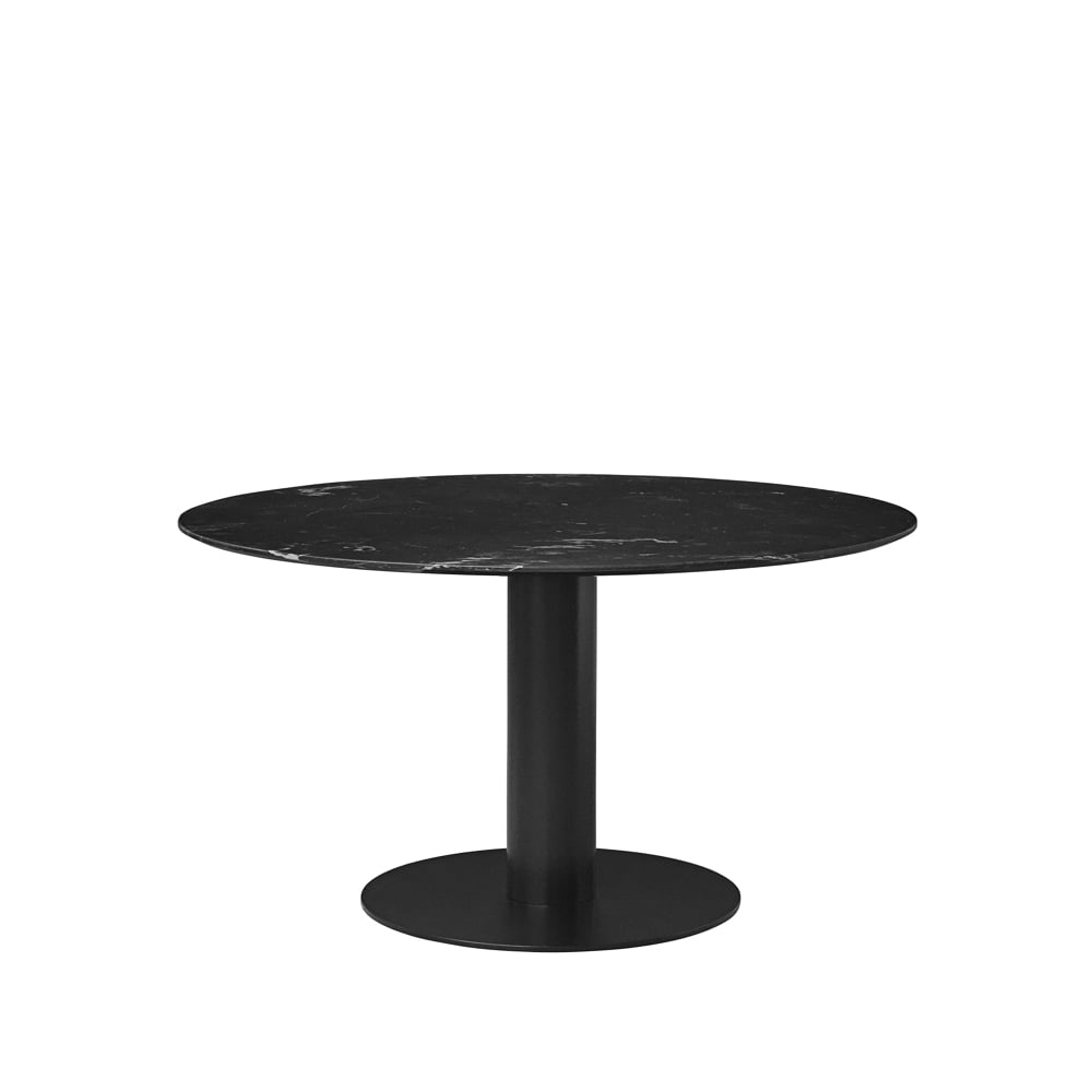 Gubi 2.0 matbord marble black, ø130, svart stativ | Skandinavisk Design | Matbord | Svart