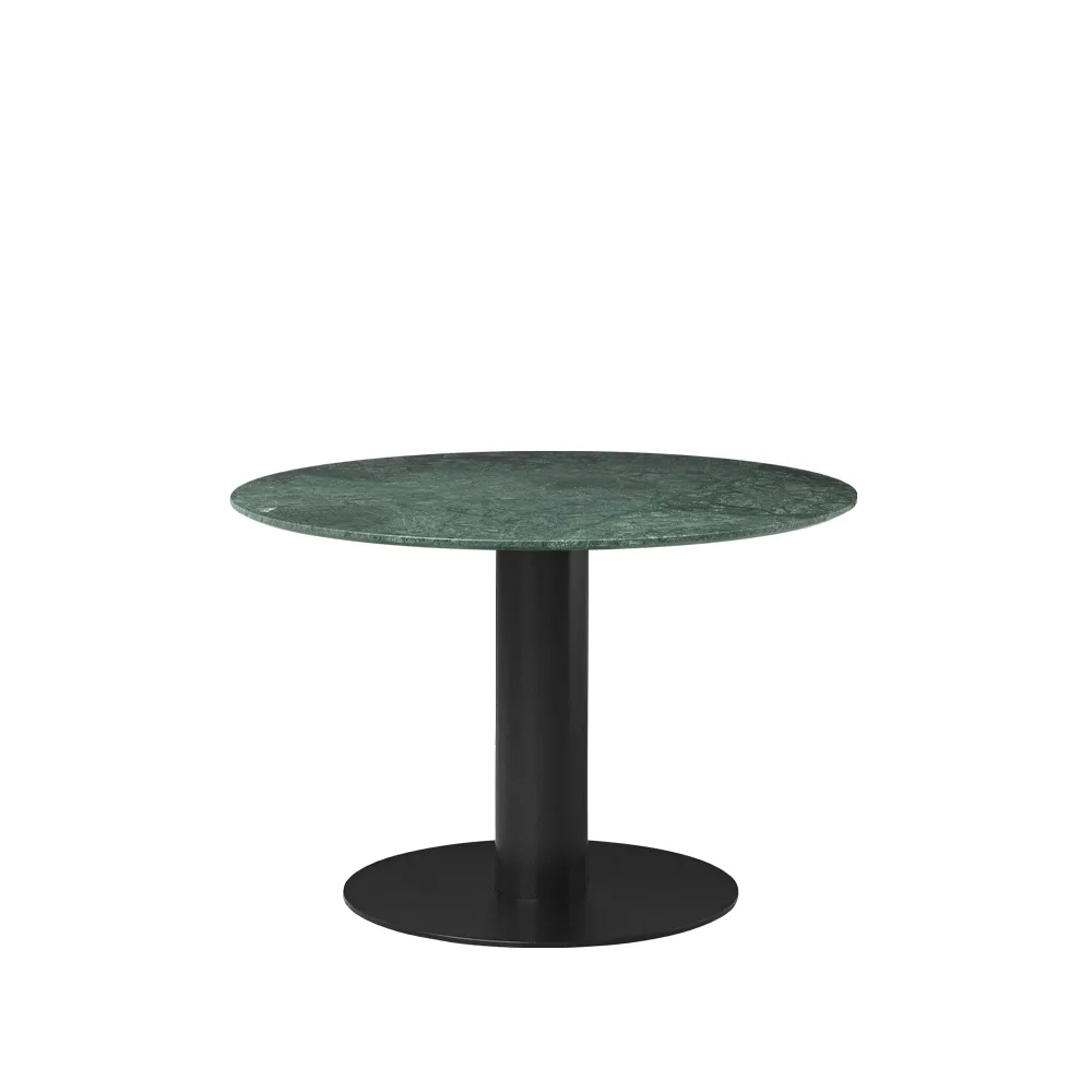 Gubi 2.0 matbord, marble green, ø110, svart stativ GUBI