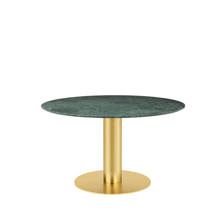 Gubi 2.0 matbord - marble green, ø130, mässingsstativ - GUBI