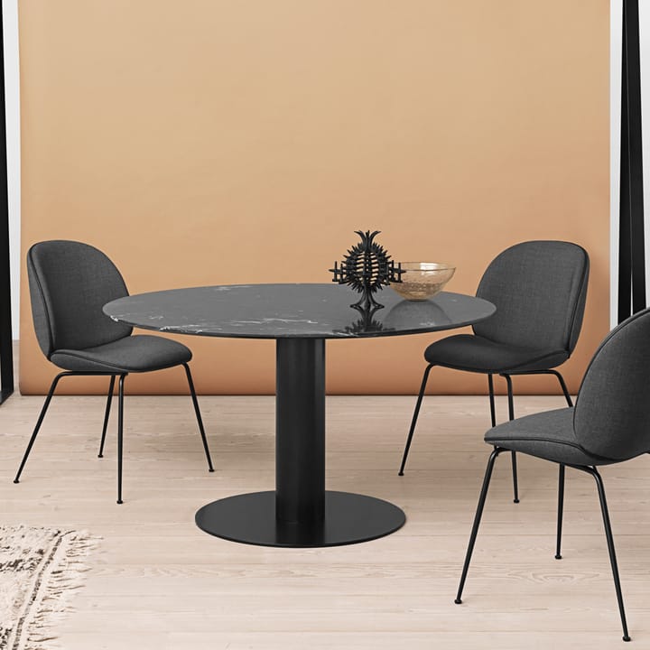 Gubi 2.0 matbord, marble green, ø130, mässingsstativ GUBI