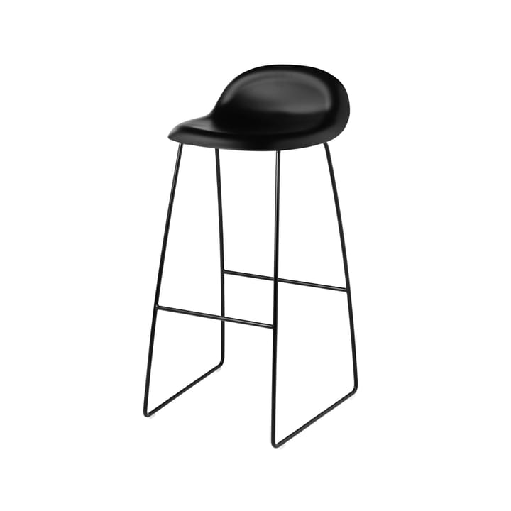 Gubi 3D barstol hög - black, svarta stålmedar - GUBI