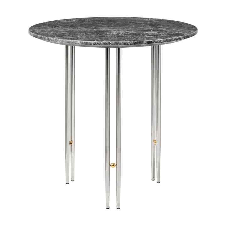 IOI soffbord Ø50 cm - Krom-mässing-grå marmor - GUBI