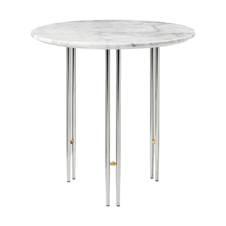 IOI soffbord Ø50 cm - Krom-mässing-vit marmor - GUBI