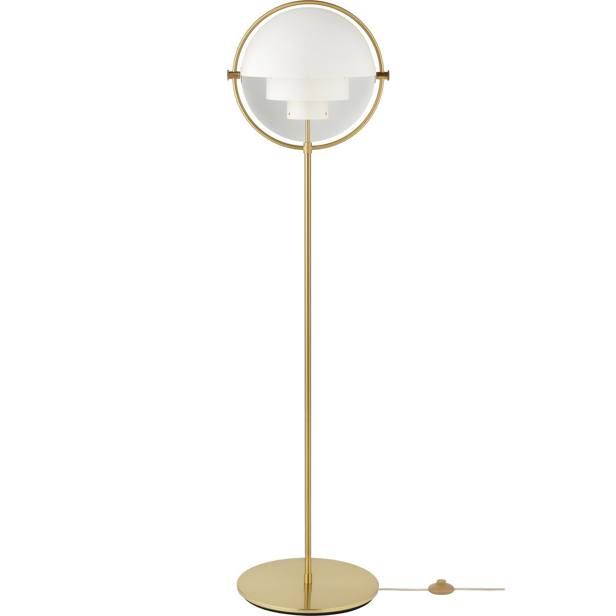 GUBI Multi-Lite golvlampa Mässing-vit | Skandinavisk Design | Golvlampor | Guldfärgad