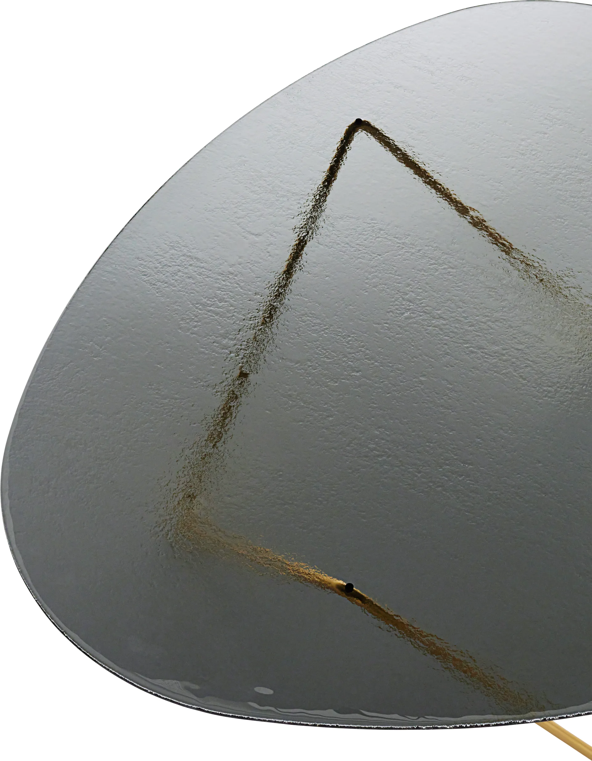 Pedrera soffbord, Semimatt mässing-strukturglas smoke GUBI