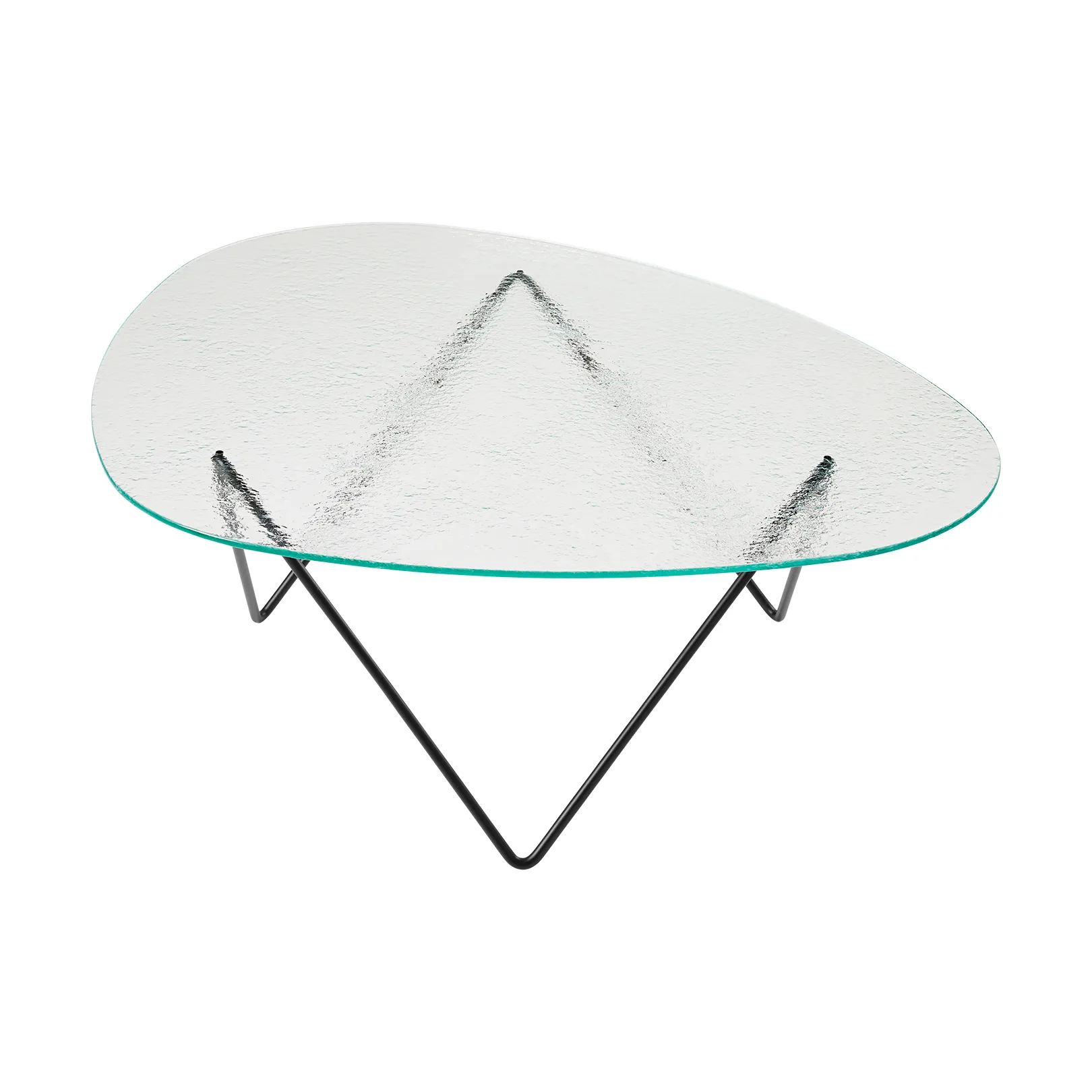 Pedrera soffbord, Svart semimatt-strukturglas transparent GUBI