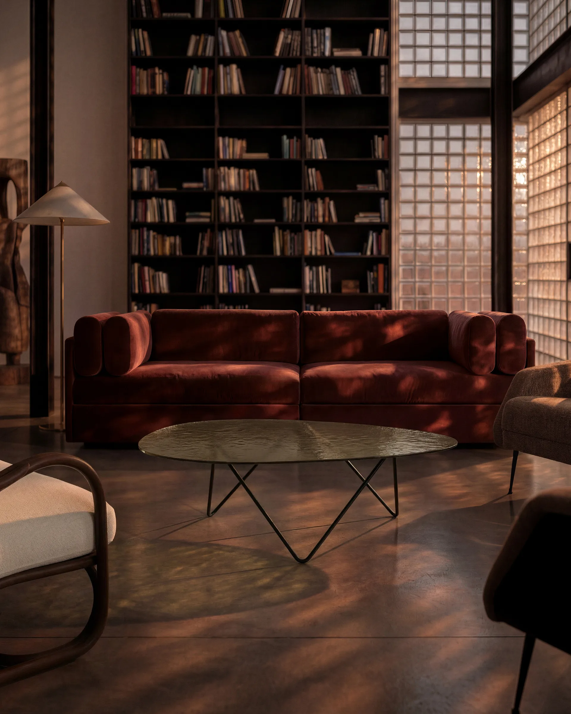 Pedrera soffbord, Svart semimatt-strukturglas transparent GUBI