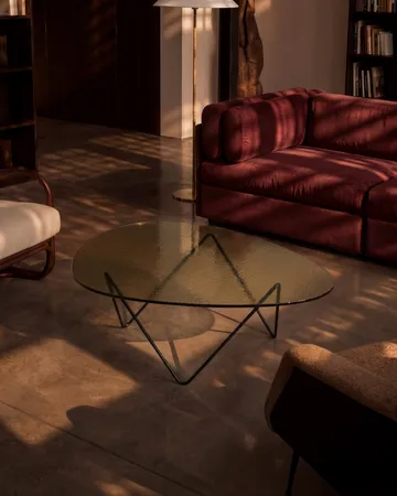 Pedrera soffbord - Svart semimatt-strukturglas transparent - GUBI