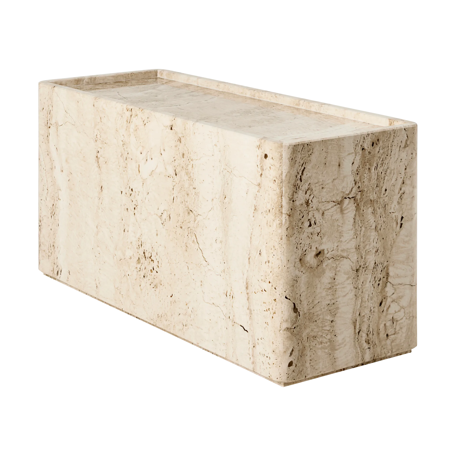Pietra sidobord 30x80x40 cm, Neutral white travertine GUBI