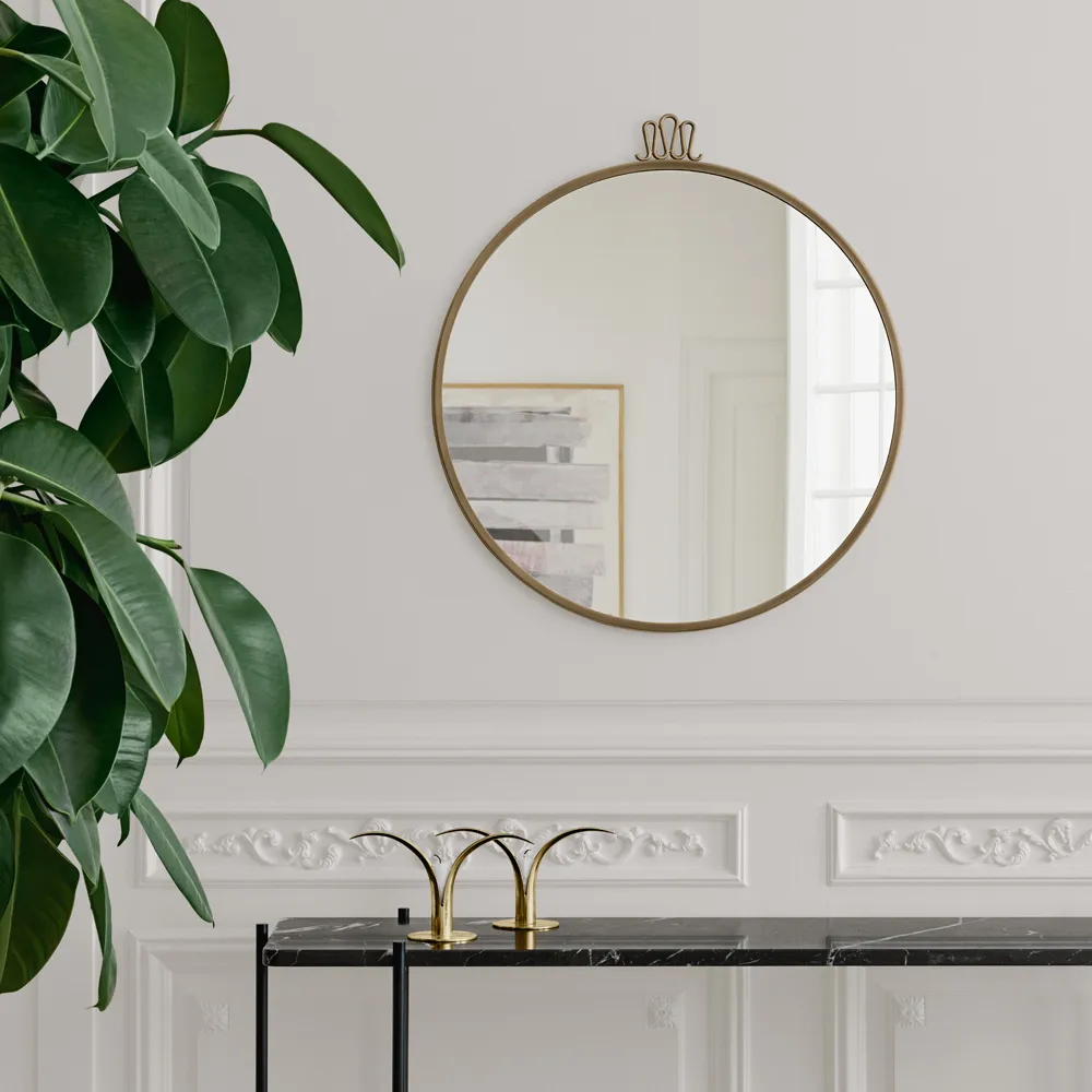 Randaccio spegel, antique brass, large GUBI