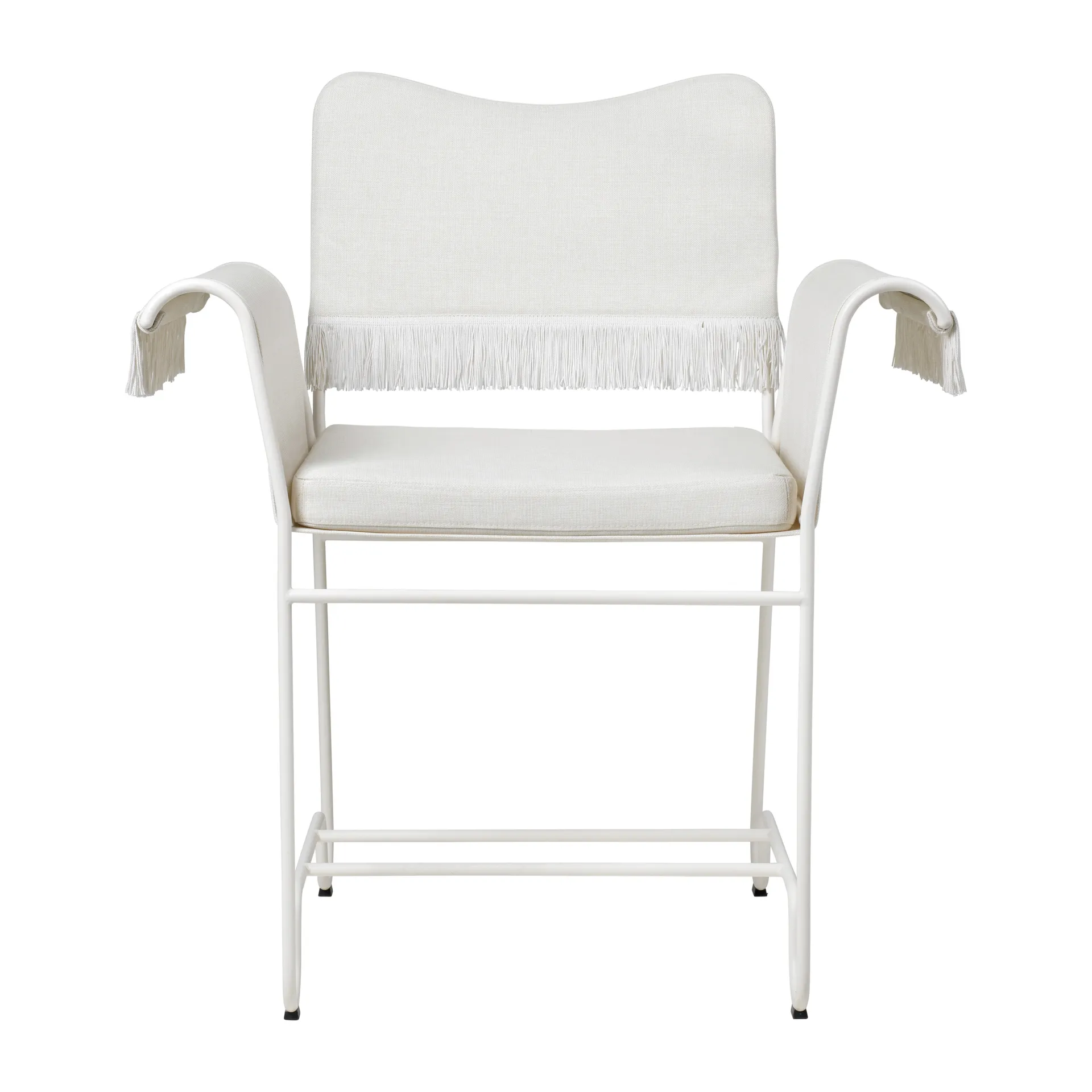 Tropique karmstol med fransar, White semi matt-Leslie 06 GUBI