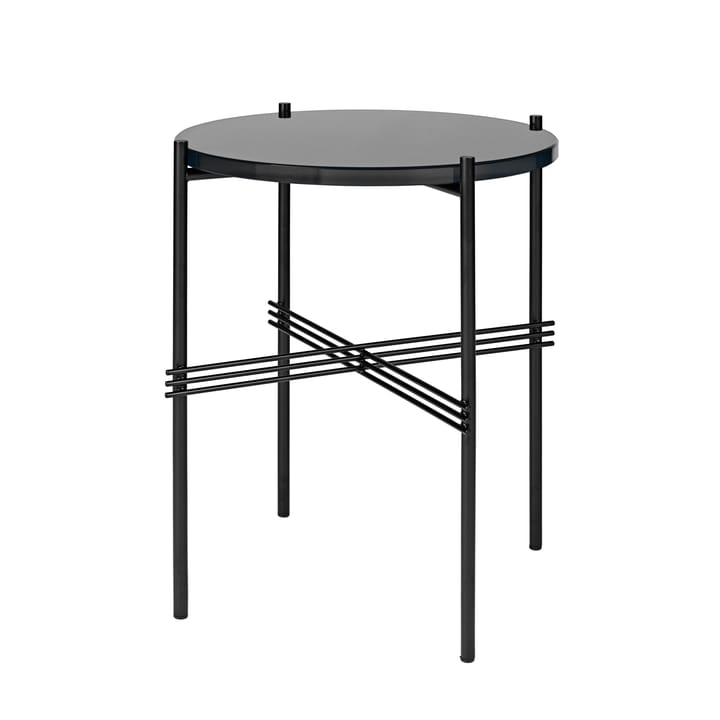 TS bord svarta ben Ø 40 cm - glas graphite black - GUBI