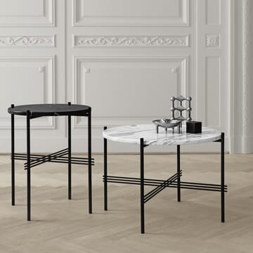 TS bord svarta ben Ø 40 cm - svart marmor - GUBI