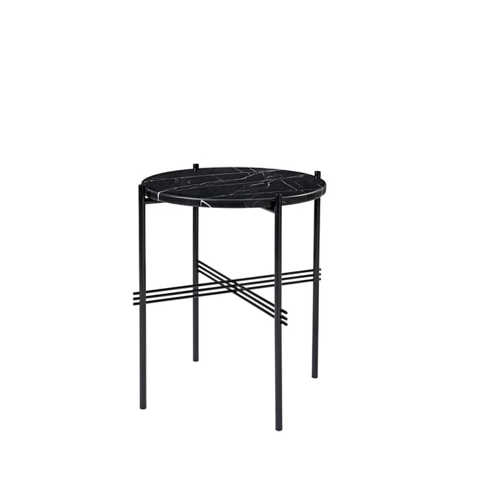 TS bord svarta ben Ø 40 cm - svart marmor - GUBI