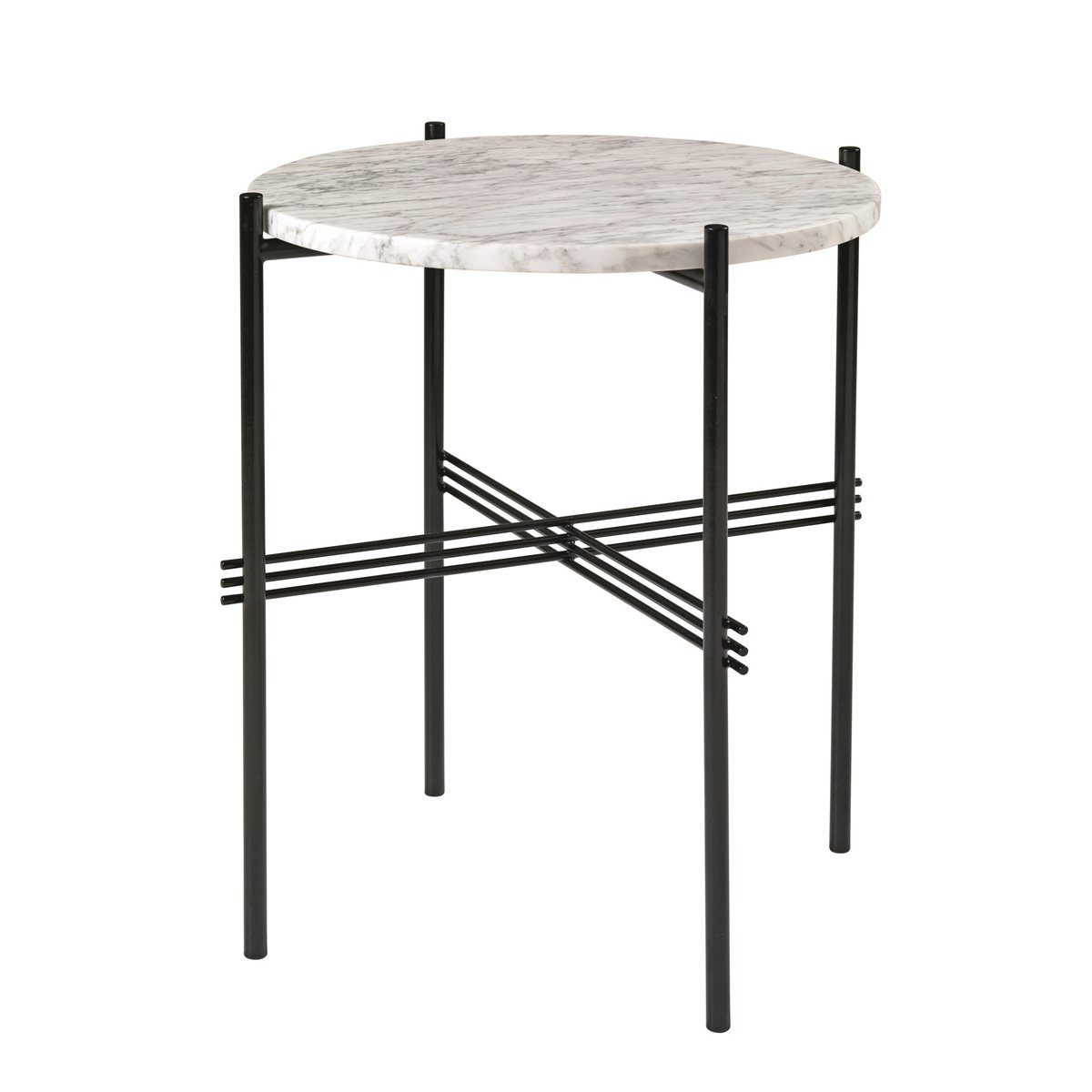GUBI TS bord svarta ben 40 cm vit marmor | Skandinavisk Design | Avlastningsbord & Sidobord | Vit