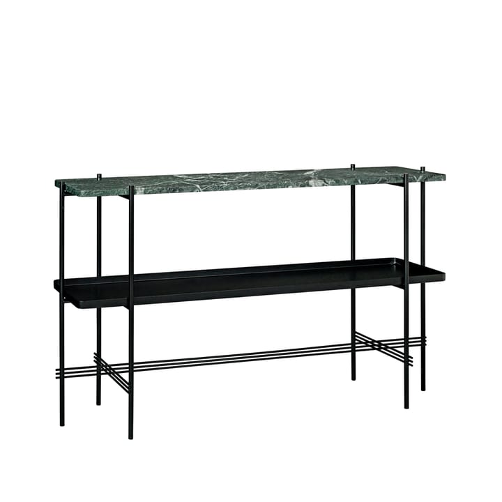 TS Console 2 konsolbord - green guatemala marble, svart stativ, med bricka - GUBI