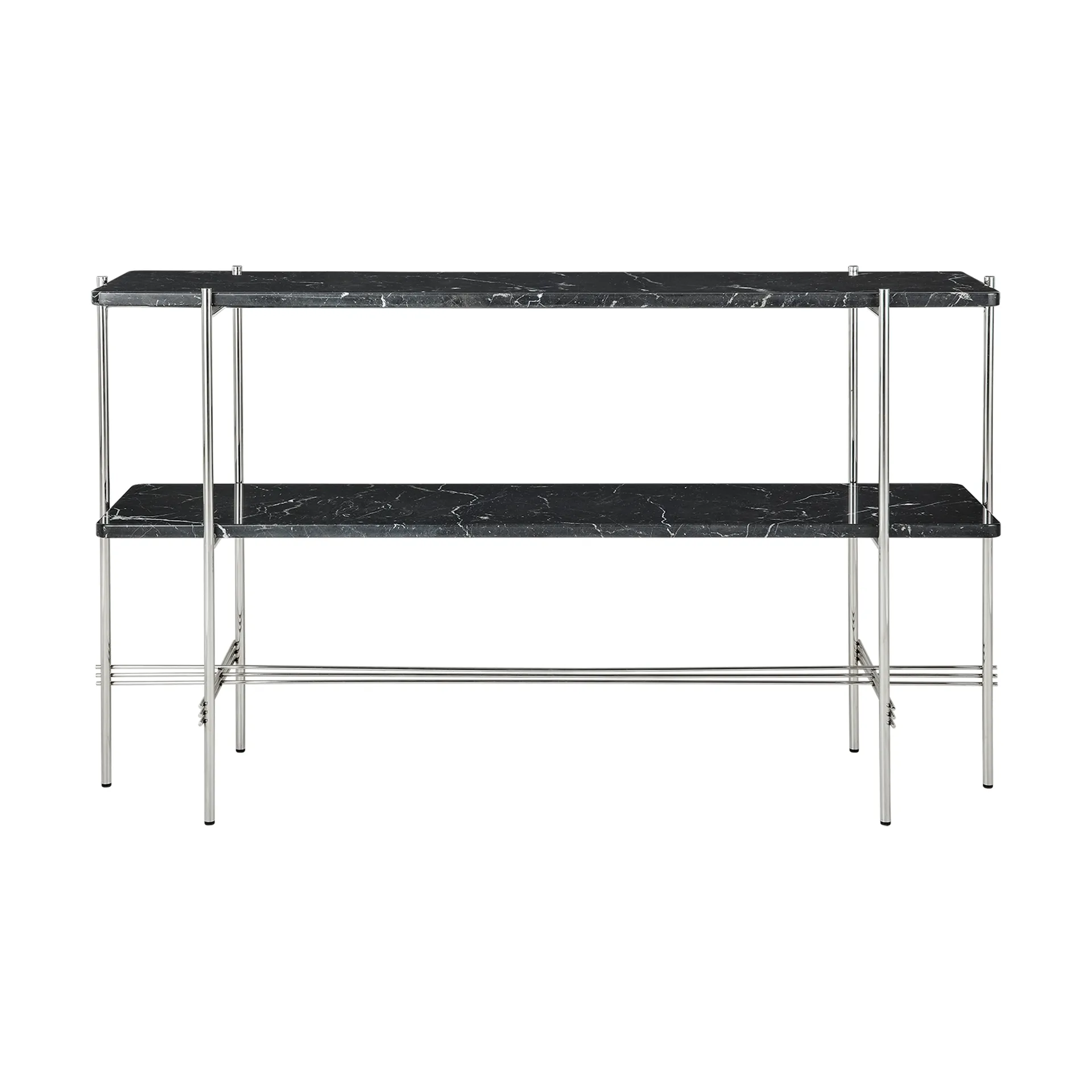 TS Console avlastningsbord 120x30x72 cm, Black marquina marble-stål GUBI