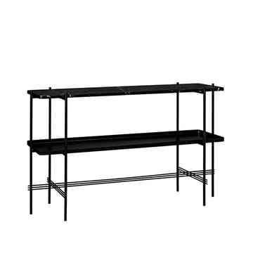 TS Console avlastningsbord 120x30x72 cm - black marquina marble-svart stativ-med bricka - GUBI