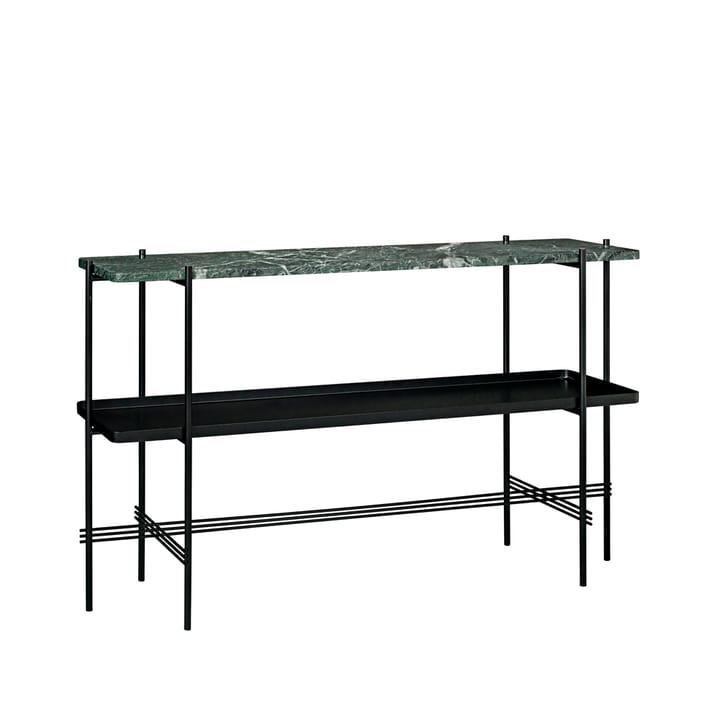 TS Console avlastningsbord 120x30x72 cm - green guatemala marble-svart stativ-med bricka - GUBI