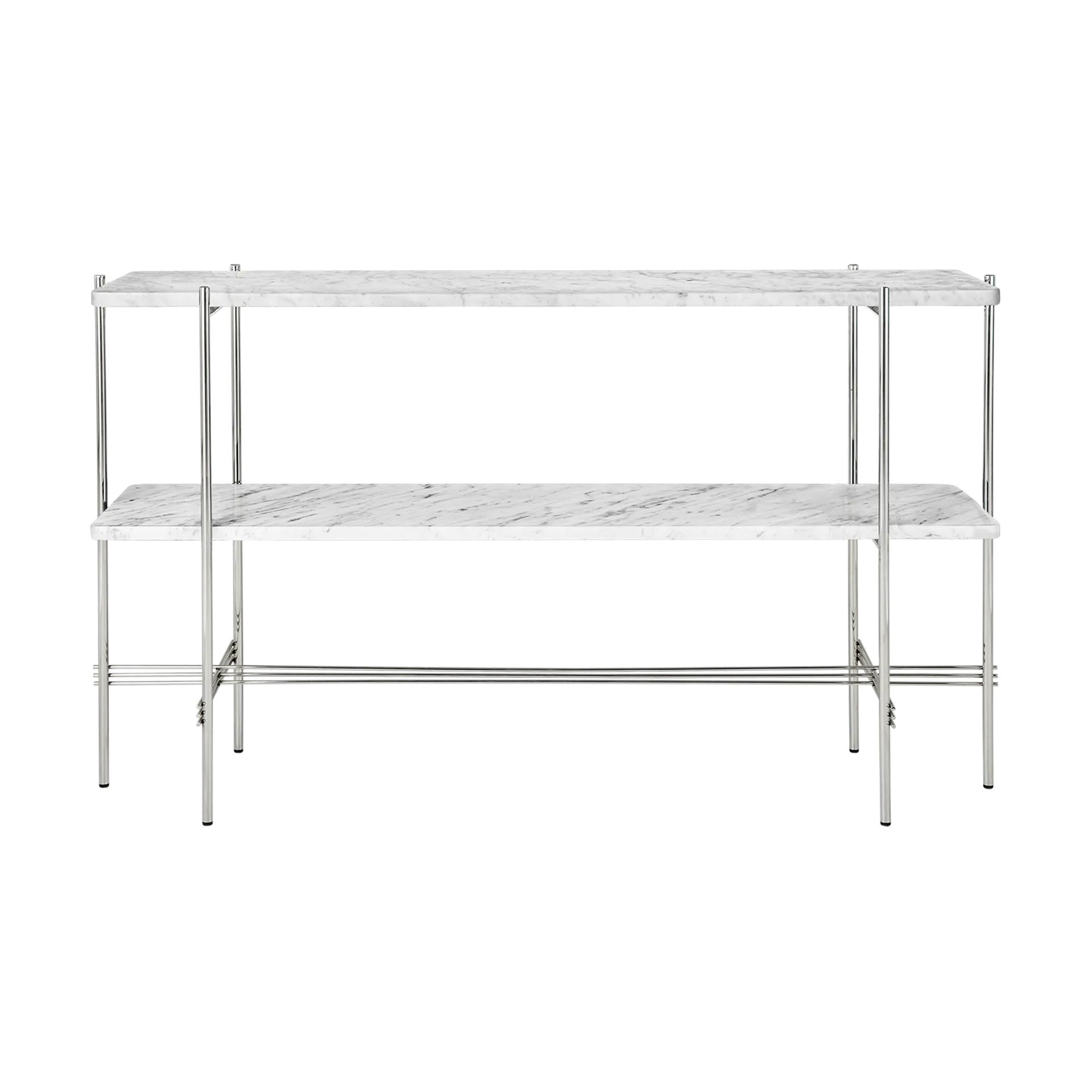 TS Console avlastningsbord 120x30x72 cm, White carrara marble-stål GUBI
