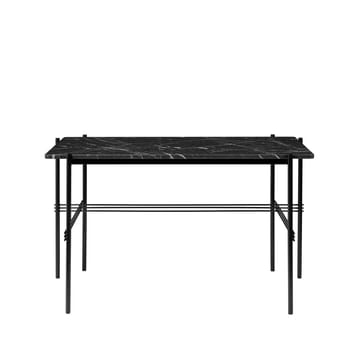 TS Desk skrivbord - marble black, svartlackerat stål - GUBI