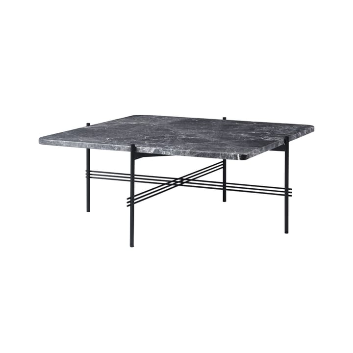 TS Square soffbord, grey emperador marble, 80x80 cm, svart stativ GUBI