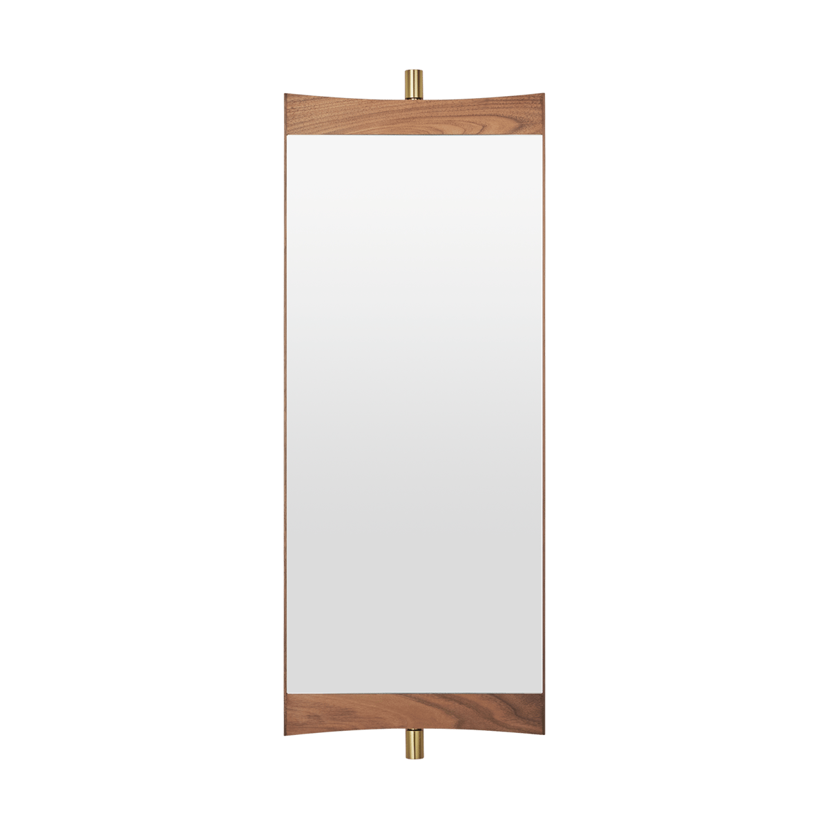 GUBI Vanity spegel 1 Valnöt-mässing | Skandinavisk Design | Väggspeglar | Brun