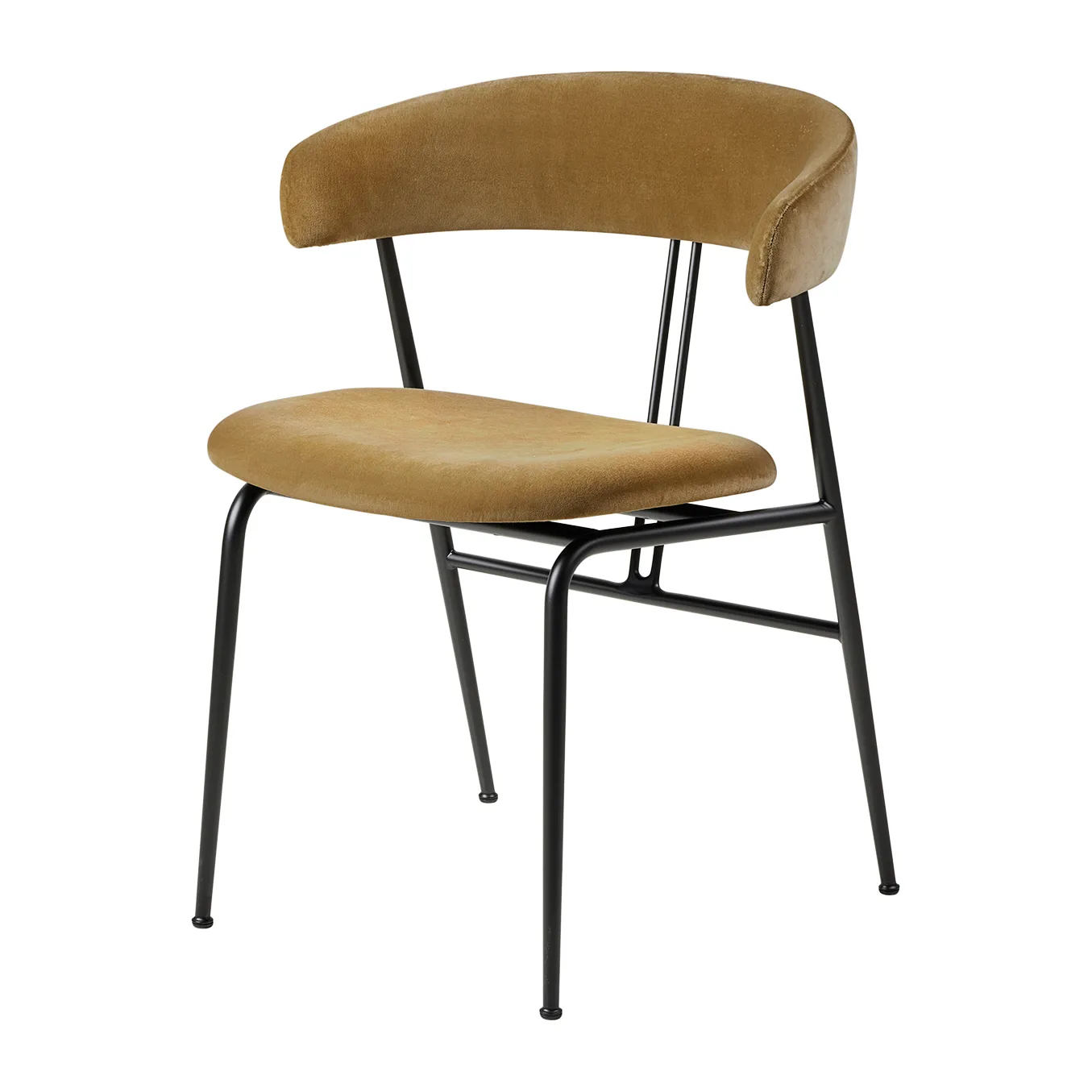 Violin dining chair, Velvet 294 grey green-black GUBI