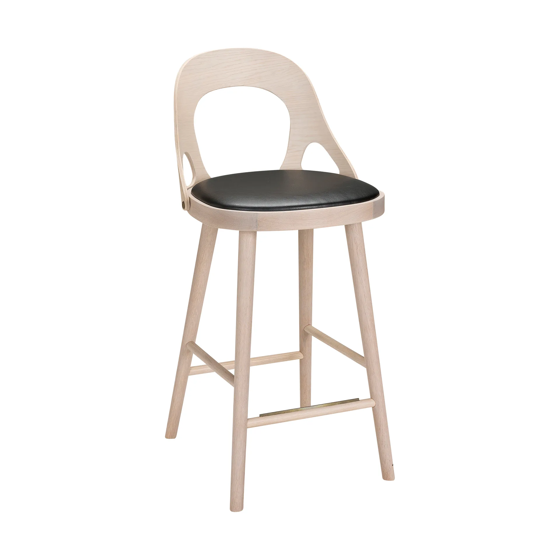 Colibri barstol 63 cm, Ek blond bets-svart dyna Hans K