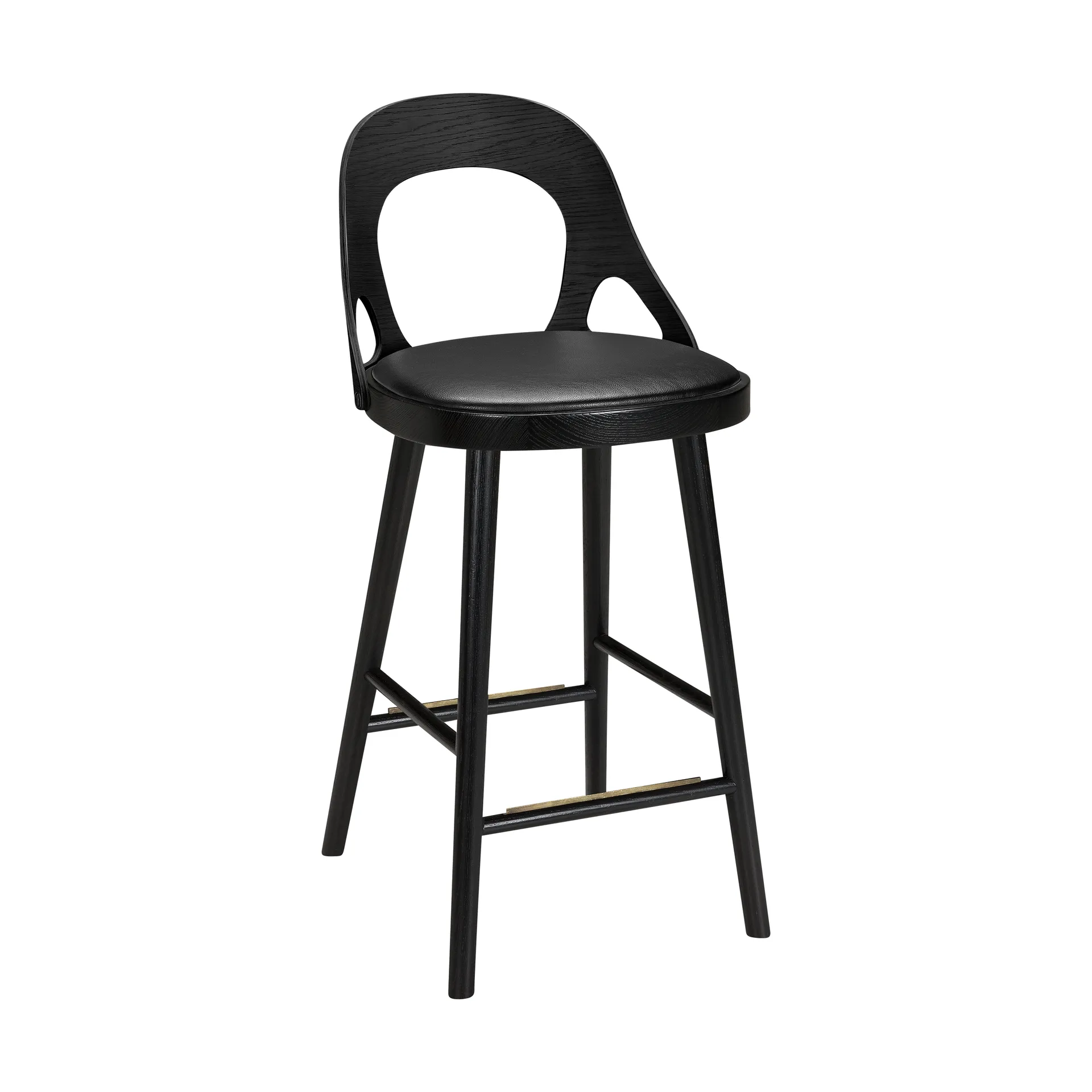 Colibri barstol 63 cm, Ek svart bets-svart dyna Hans K