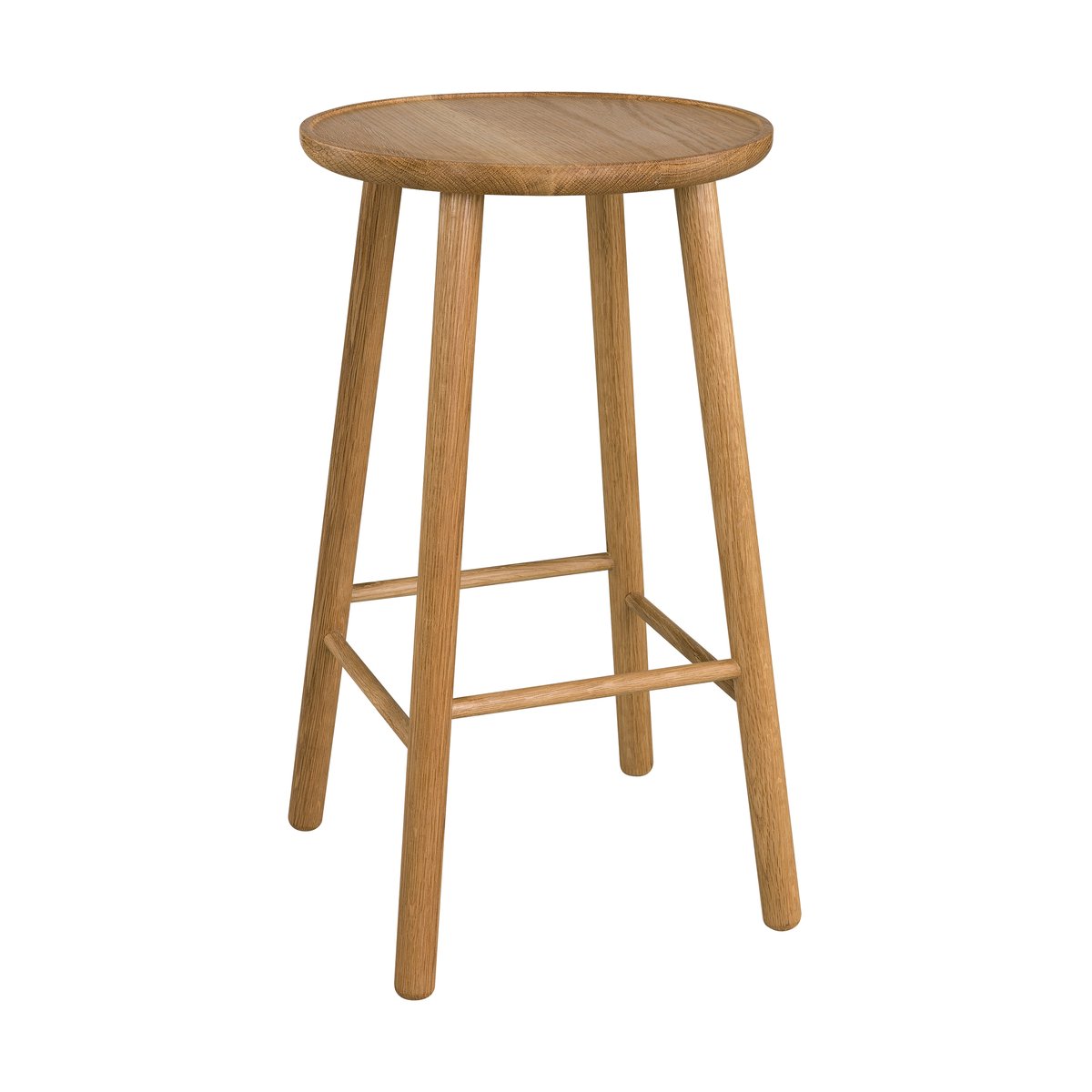 Hans K ZigZag barpall 63 cm Ek oljad | Skandinavisk Design | Barstolar | Brun