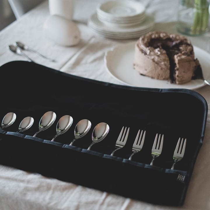 Hardanger besticklinda för dessertbestick, Svart Hardanger Bestikk
