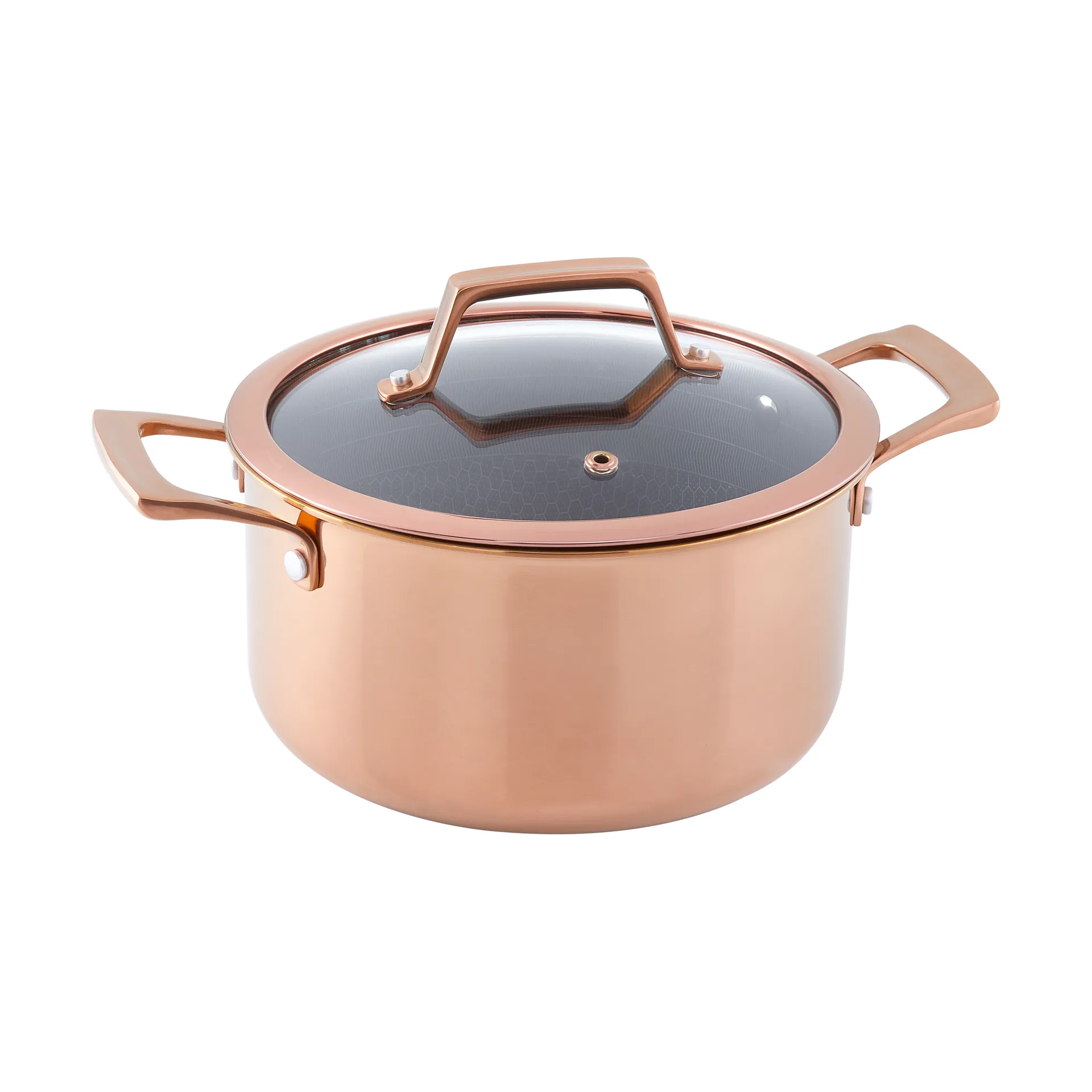 Hâws Santo gryta med lock hybrid coating 3,4 L, Rose Gold Hâws