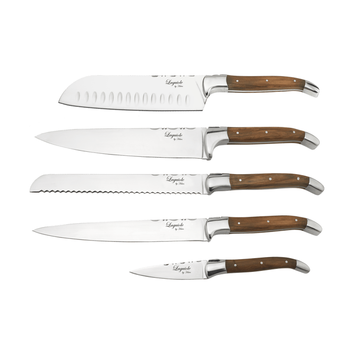 Laguiole By Hâws knivset med block 6-delar, Olive Hâws