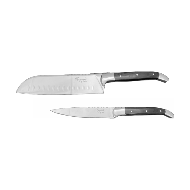 Laguiole By Hâws kockknivsset 2-delar - Black Wood - Hâws