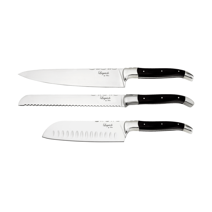 Laguiole By Hâws kockknivsset 3-delar - Black Wood - Hâws